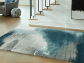 Prime Furniture - Ashley Furniture - Brentward Rug - 8' x 10' Rug / Blue/Gray/Ivory - R407081